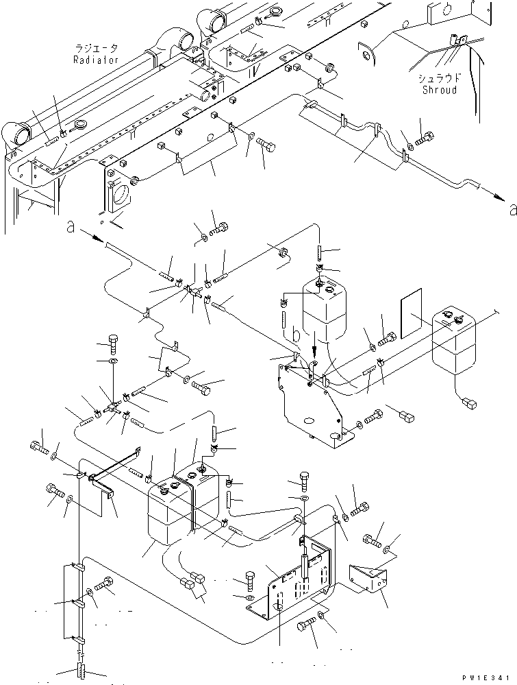 Komatsu parts book diagram for PC1800-6-M1 S/N 10001-UP: COOLING (SUB TANK) (1/2)(#11002-)