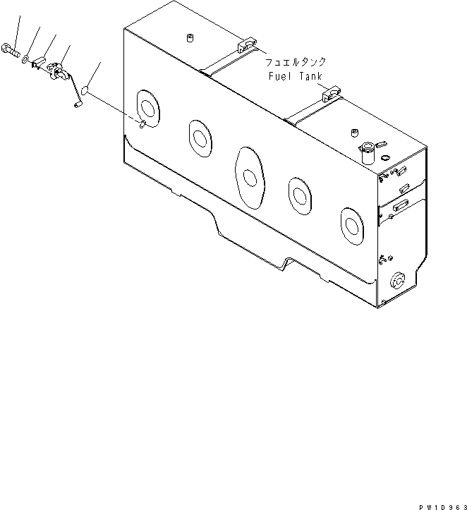 Komatsu parts book diagram for PC1800-6-M1 S/N 10001-UP: FUEL TANK (SENSOR)(#11002-)