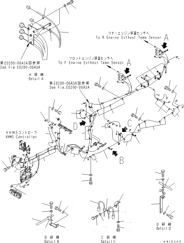 Komatsu parts book diagram for PC1800-6-M1 S/N 10001-UP: ELECTRICAL SYSTEM (VHMS LINE) (EXTHOST LINE)(#11002-)