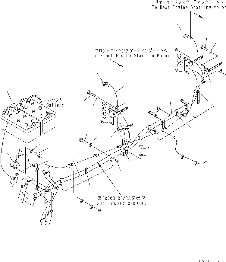 Komatsu parts book diagram for PC1800-6-M1 S/N 10001-UP: ELECTRICAL SYSTEM (POWER SUPPLY LINE) (CABLE)(#11002-)