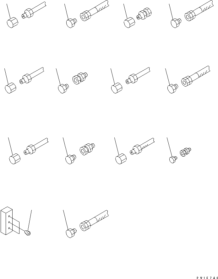 Komatsu parts book diagram for PC1800-6-M1 S/N 10001-UP: AUTO GREASE PIPING (BLIND PARTS)(#11003-)
