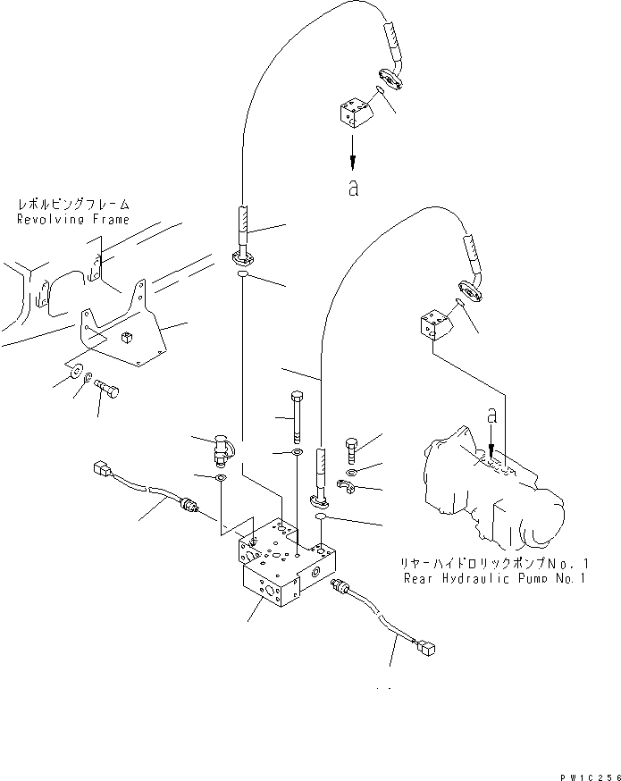 Komatsu parts book diagram for PC1800-6-M1 S/N 10001-UP: DELIVERY LINES (NO.1 PUMP TO BLOCK) (REAR)(#11002-)
