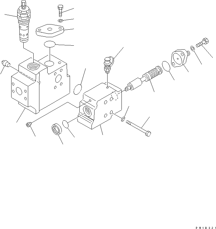 Komatsu parts book diagram for PC1800-6-M1 S/N 10001-UP: SAFETY LOCK VALVE