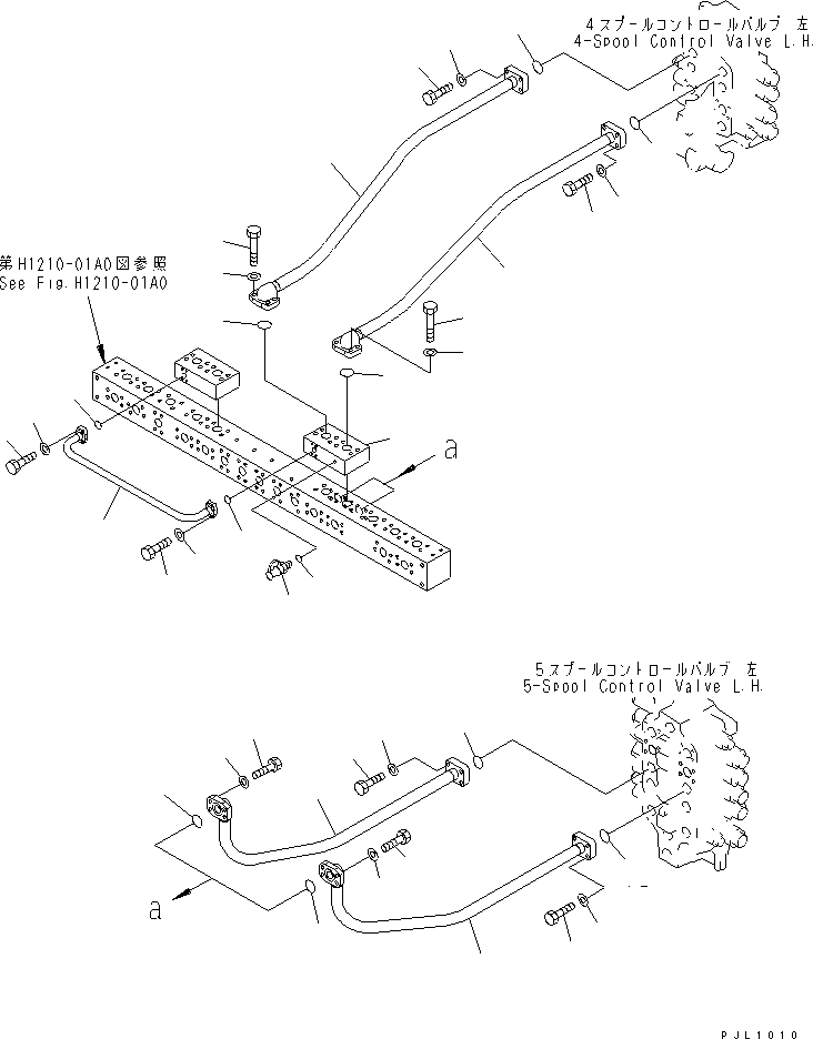 Komatsu parts book diagram for PC1800-6-M1 S/N 10001-UP: ARM LINES (ARM CYLINDER PIPING ? L.H.)