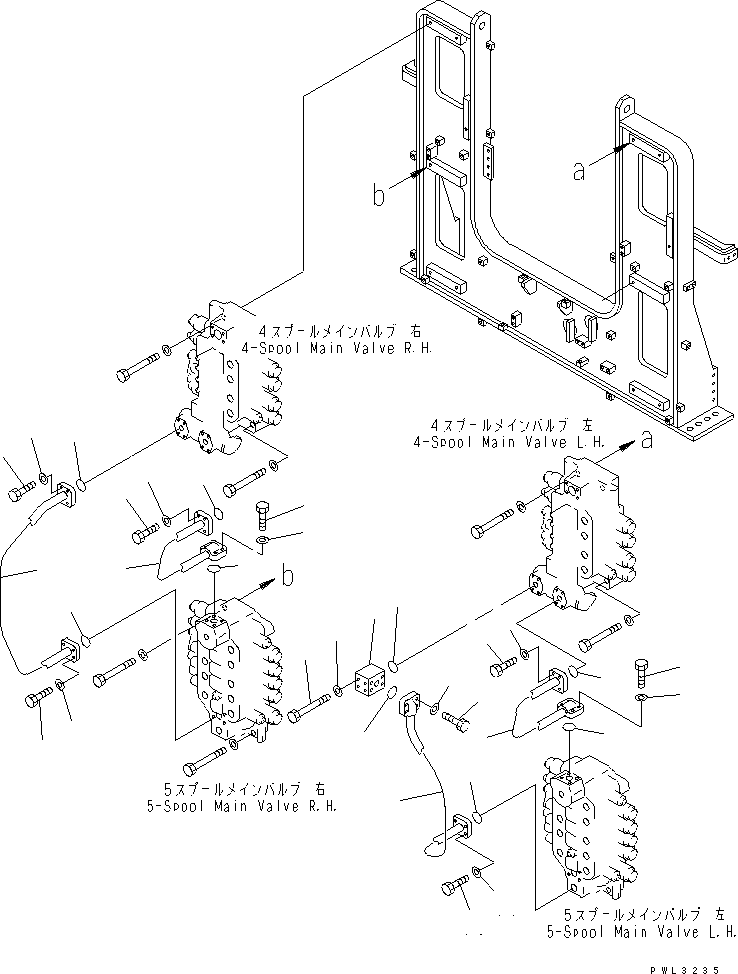 Komatsu parts book diagram for PC1800-6-M1 S/N 10001-UP: STRAIGHT TRAVEL LINES(#10001-11016)