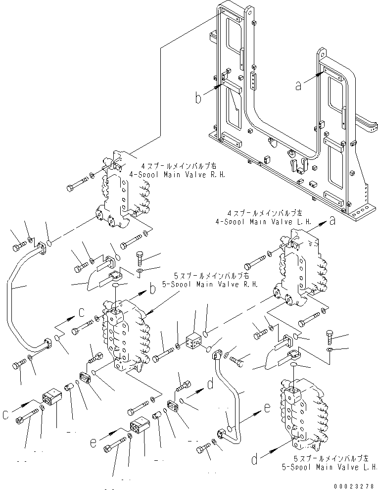 Komatsu parts book diagram for PC1800-6-M1 S/N 10001-UP: STRAIGHT TRAVEL LINES(#11017-)
