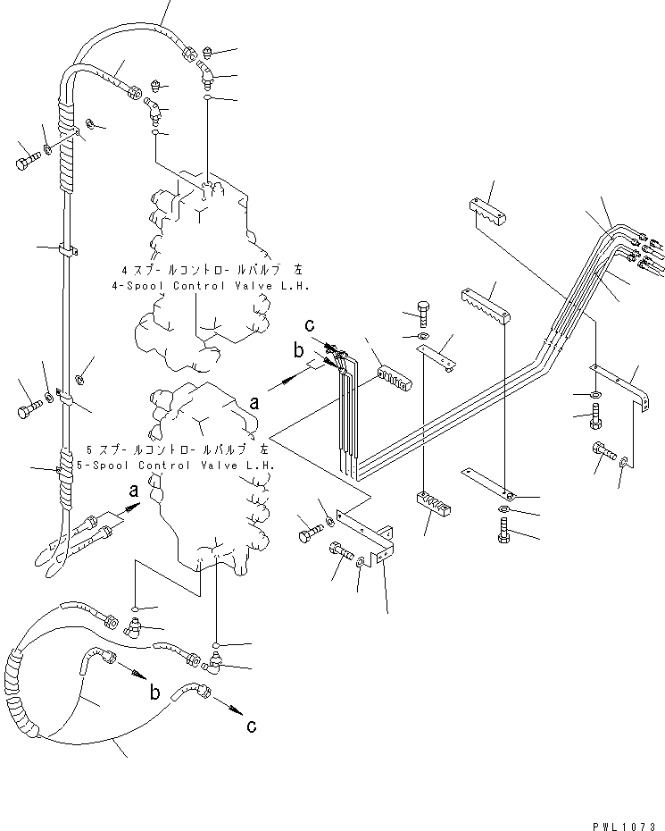 Komatsu parts book diagram for PC1800-6-M1 S/N 10001-UP: OLSS PIPING (4/4)