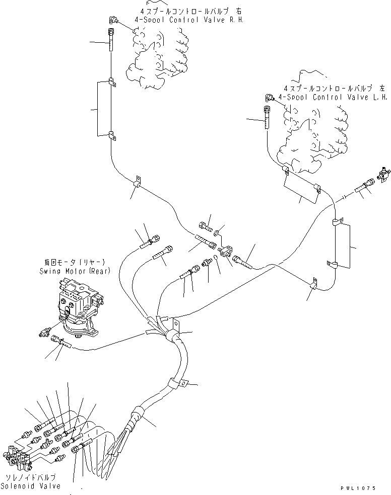 Komatsu parts book diagram for PC1800-6-M1 S/N 10001-UP: SOLENOID VALVE LINES