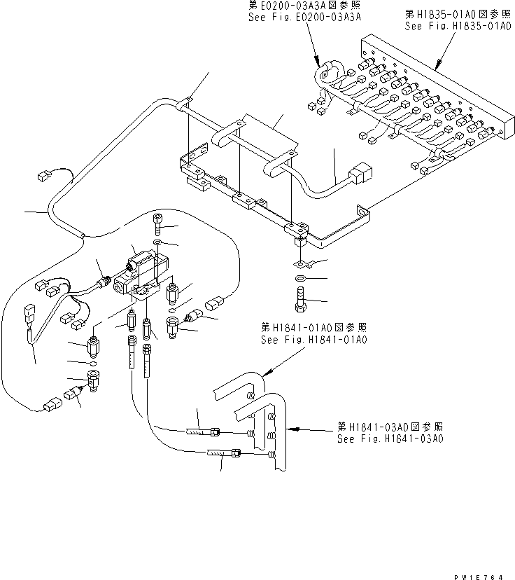 Komatsu parts book diagram for PC1800-6-M1 S/N 10001-UP: SOLENOID VALVE LINES (FOR LOADER)(#11002-)