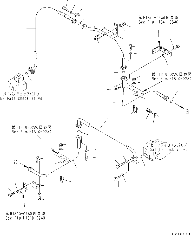 Komatsu parts book diagram for PC1800-6-M1 S/N 10001-UP: RELIEF DRAIN PIPING(#11002-)