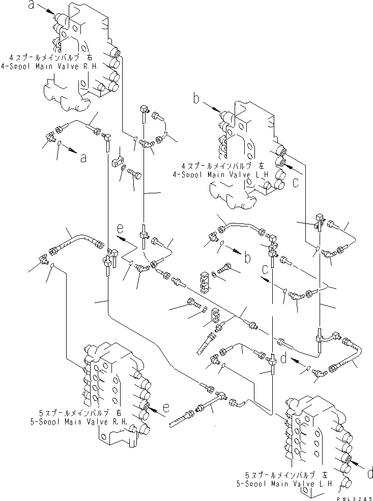 Komatsu parts book diagram for PC1800-6-M1 S/N 10001-UP: CONTROL VALVE PIPING (ARM)