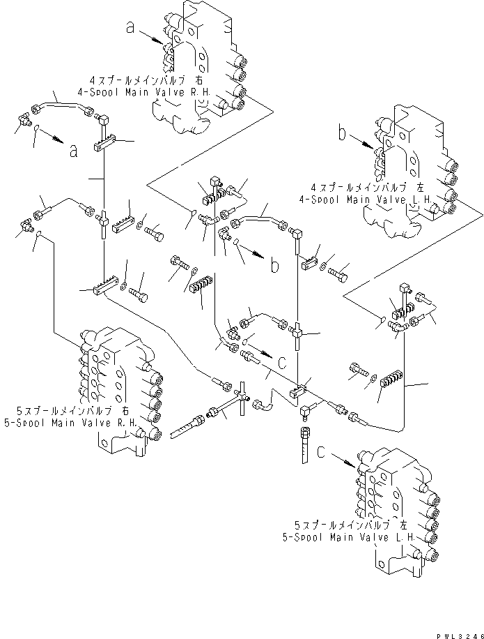 Komatsu parts book diagram for PC1800-6-M1 S/N 10001-UP: CONTROL VALVE PIPING (BOOM)