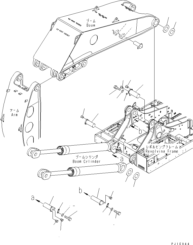 Komatsu parts book diagram for PC1800-6-M1 S/N 10001-UP: BOOM FOOT PIN (FOR LOADER)