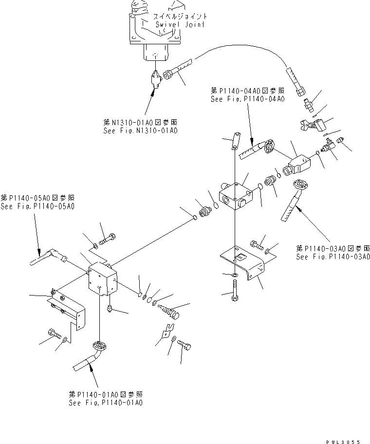 Komatsu parts book diagram for PC1800-6-M1 S/N 10001-UP: HIC LINES (RELIEF VALVE)