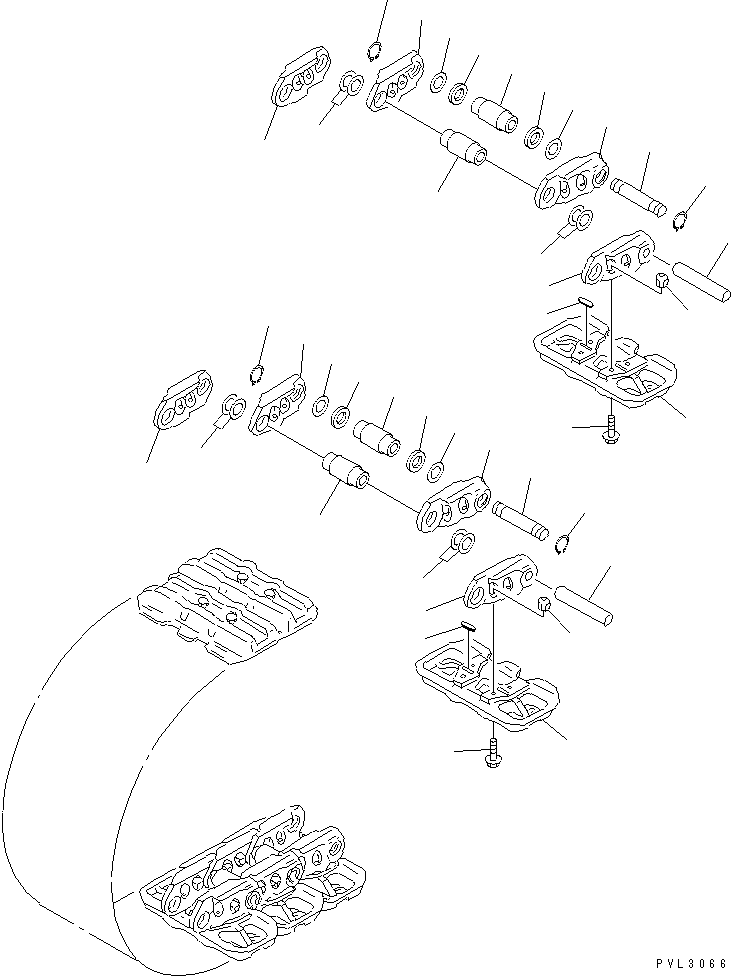 Komatsu parts book diagram for PC1800-6-M1 S/N 10001-UP: TRACK SHOE (DOUBLE GROUSER WITH HOLE) (810MM WIDE)