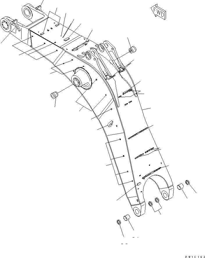 Komatsu parts book diagram for PC1800-6-M1 S/N 10001-UP: BOOM (8.7M) (LINCOLN) (BACKHOE)(#11002-)