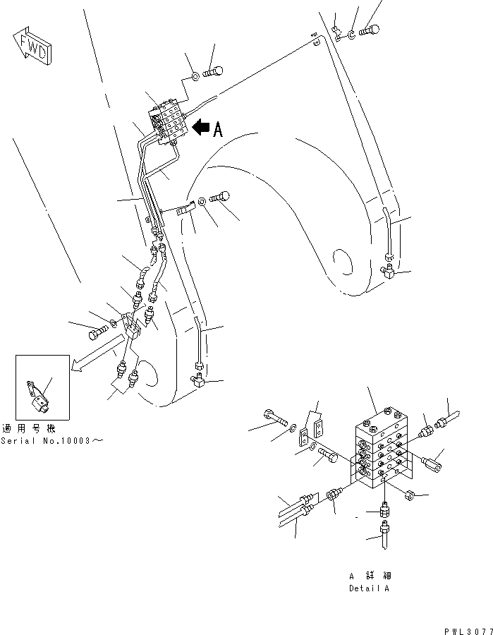 Komatsu parts book diagram for PC1800-6-M1 S/N 10001-UP: WORK EQUIPMENT LUBRICATION PIPING (BOOM SIDE)