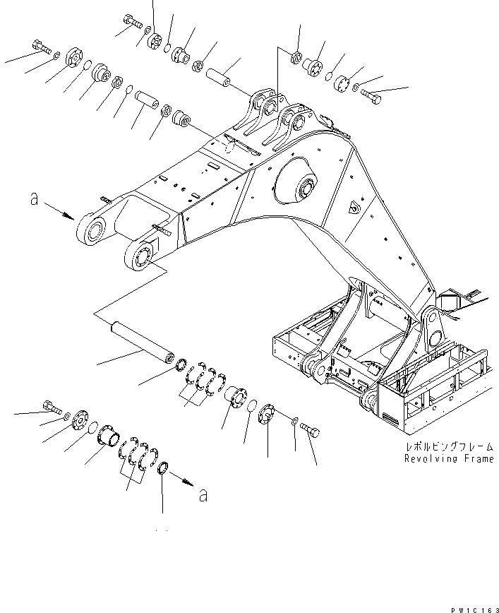 Komatsu parts book diagram for PC1800-6-M1 S/N 10001-UP: BOOM (BOOM PIN)(#11002-)