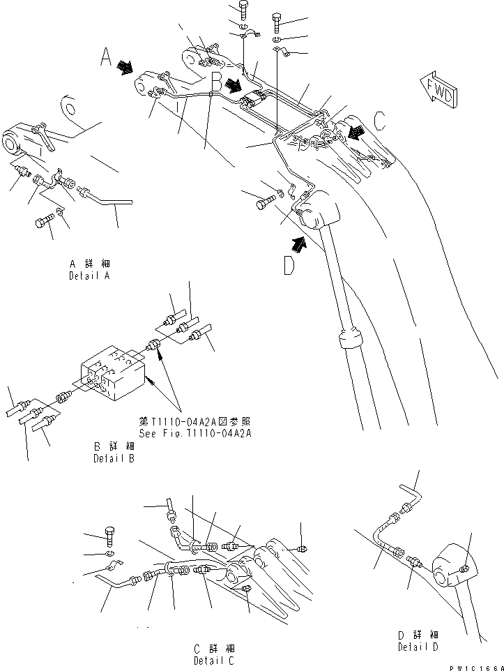Komatsu parts book diagram for PC1800-6-M1 S/N 10001-UP: BOOM (LUBRICATION) (3/3)(#11002-)