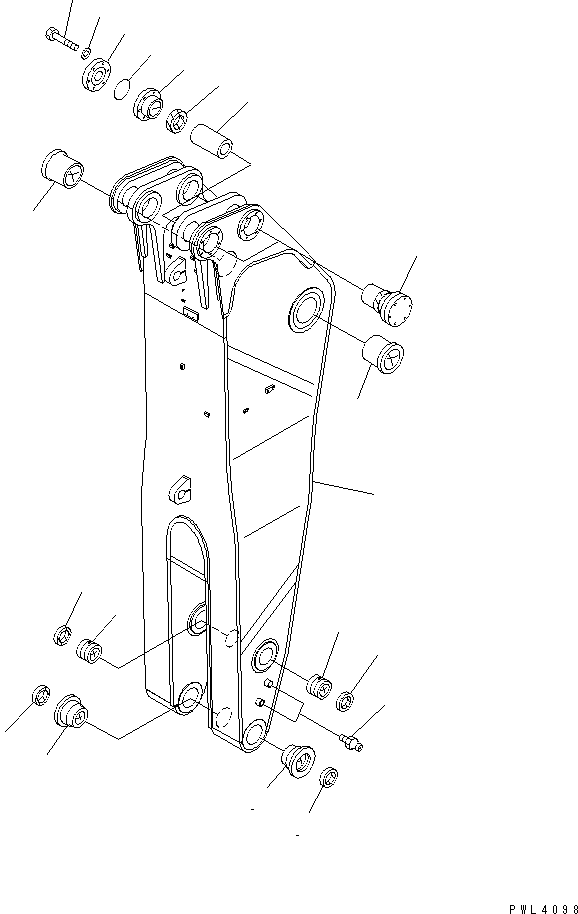 Komatsu parts book diagram for PC1800-6-M1 S/N 10001-UP: ARM (3.9M) (ARM) (BACKHOE) (WITH AUTO GREASING) (FOR LINCOLN)(#10003-)