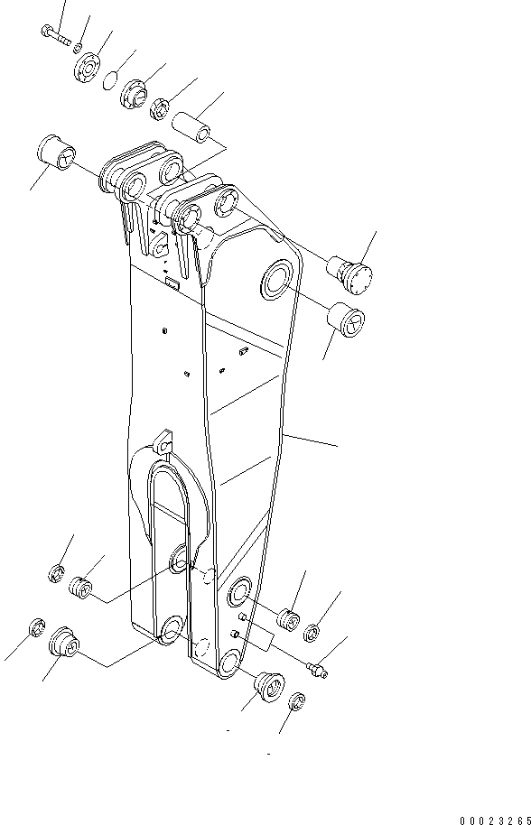 Komatsu parts book diagram for PC1800-6-M1 S/N 10001-UP: ARM (3.9M) (ARM) (BACKHOE) (WITH AUTO GREASING) (FOR LINCOLN) (FOR SUMIKIN)(#11019-)