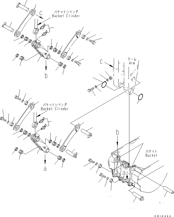 Komatsu parts book diagram for PC1800-6-M1 S/N 10001-UP: BUCKET LINK (BACKHOE)(#11002-)