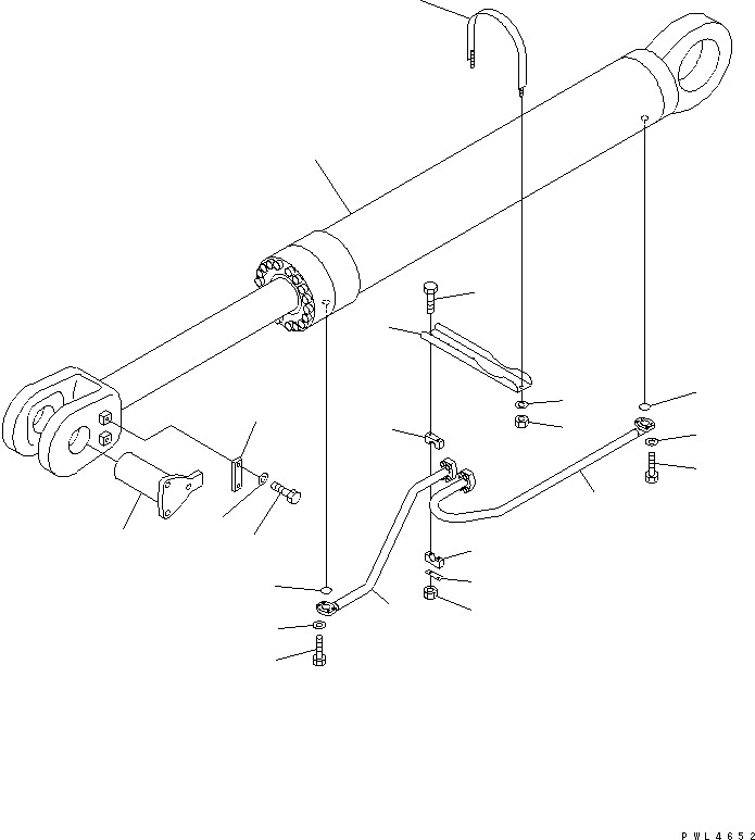 Komatsu parts book diagram for PC1800-6-M1 S/N 10001-UP: BOOM CYLINDER AND BOOM CYLINDER PIPNG (L.H.) (FOR LOADER)