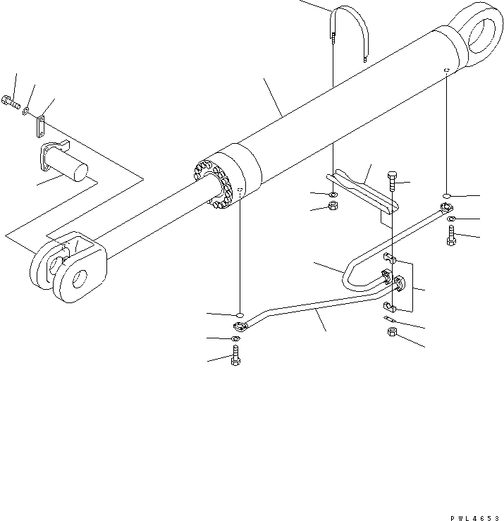 Komatsu parts book diagram for PC1800-6-M1 S/N 10001-UP: BOOM CYLINDER AND BOOM CYLINDER PIPNG (R.H.) (FOR LOADER)