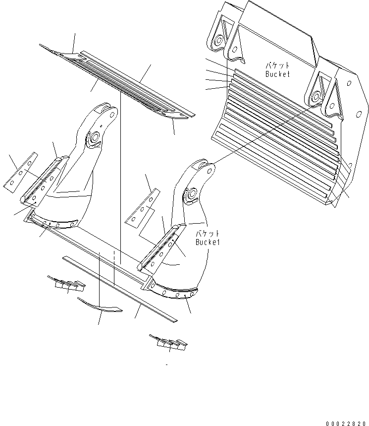 Komatsu parts book diagram for PC1800-6-M1 S/N 10001-UP: BUCKET (PLATE) (FOR LOADER)(#11012-)