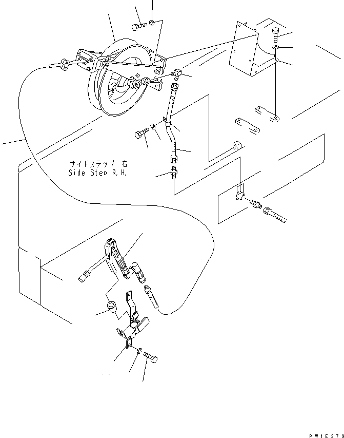Komatsu parts book diagram for PC1800-6-M1 S/N 10001-UP: GREASE PUMP (GREASE GUN AND REEL)(#11002-)