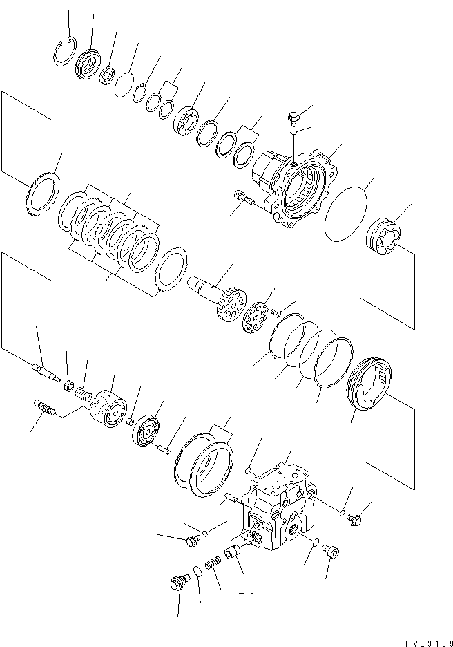 Komatsu parts book diagram for PC1800-6-M1 S/N 10001-UP: TRAVEL MOTOR (2/4)