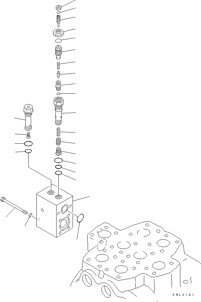 Komatsu parts book diagram for PC1800-6-M1 S/N 10001-UP: MAIN VALVE (2-SPOOL) (2/3) (FOR SWING)