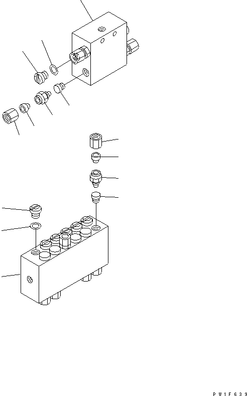 Komatsu parts book diagram for PC1800-6-M1 S/N 10001-UP: DISTRIBUTOR VALVE (R.H.)(#11001-)