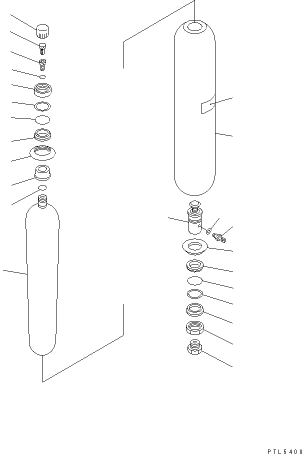 Komatsu parts book diagram for PC1800-6-M1 S/N 10001-UP: ACCUMLATOR (FOR HIC LINES)