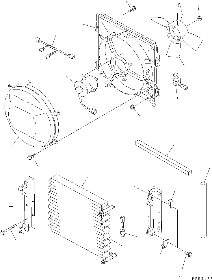 Komatsu parts book diagram for PC1800-6-M1 S/N 10001-UP: CONDENSER ASS'Y (FOR AIR CONDITIONER)