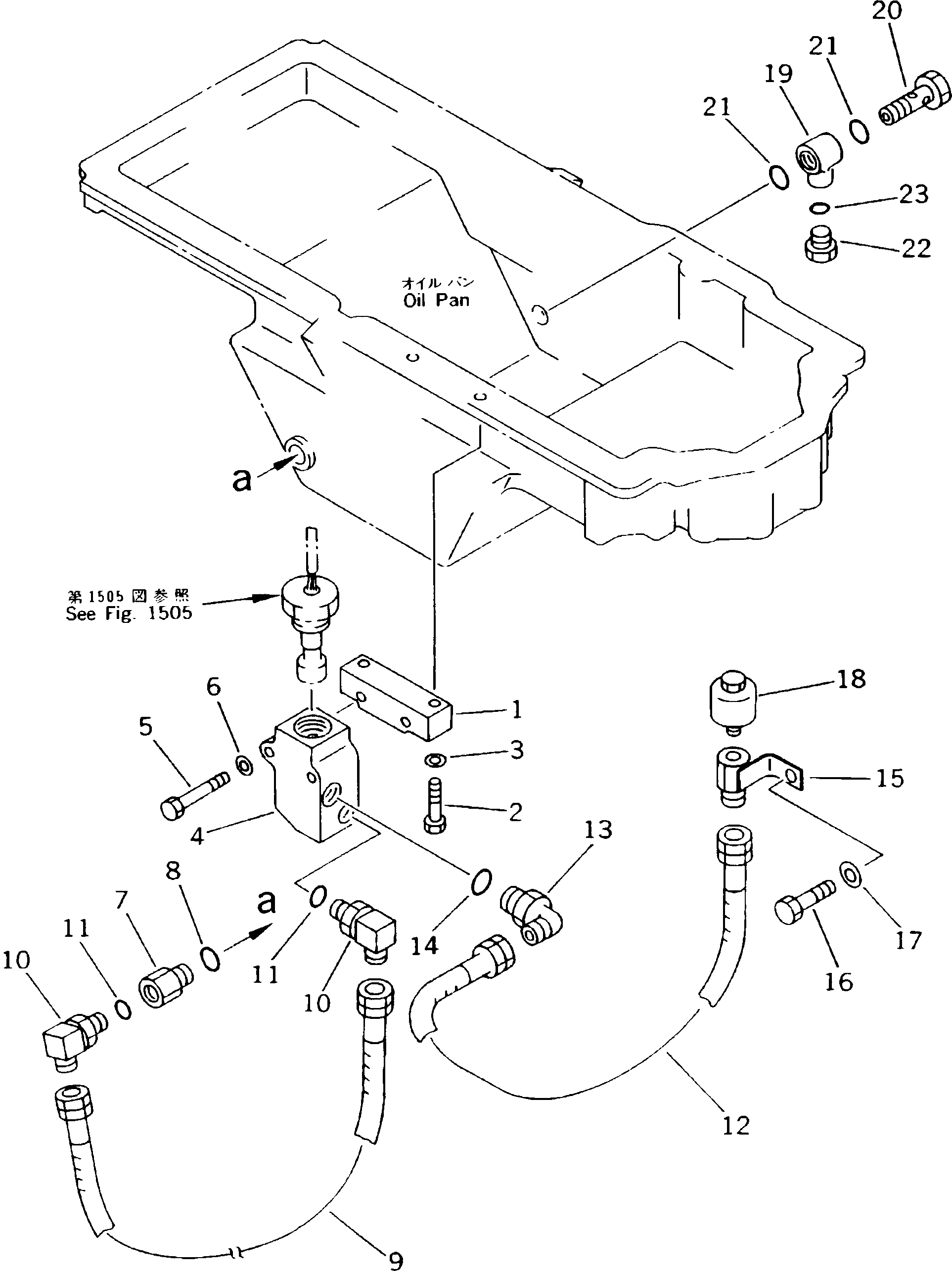 Excavators Komatsu / PC180NLC-5K S/N K20001-UP(pc180nlu) / ENGINE OIL LEVEL SENSOR PIPING(030080 : 1121)