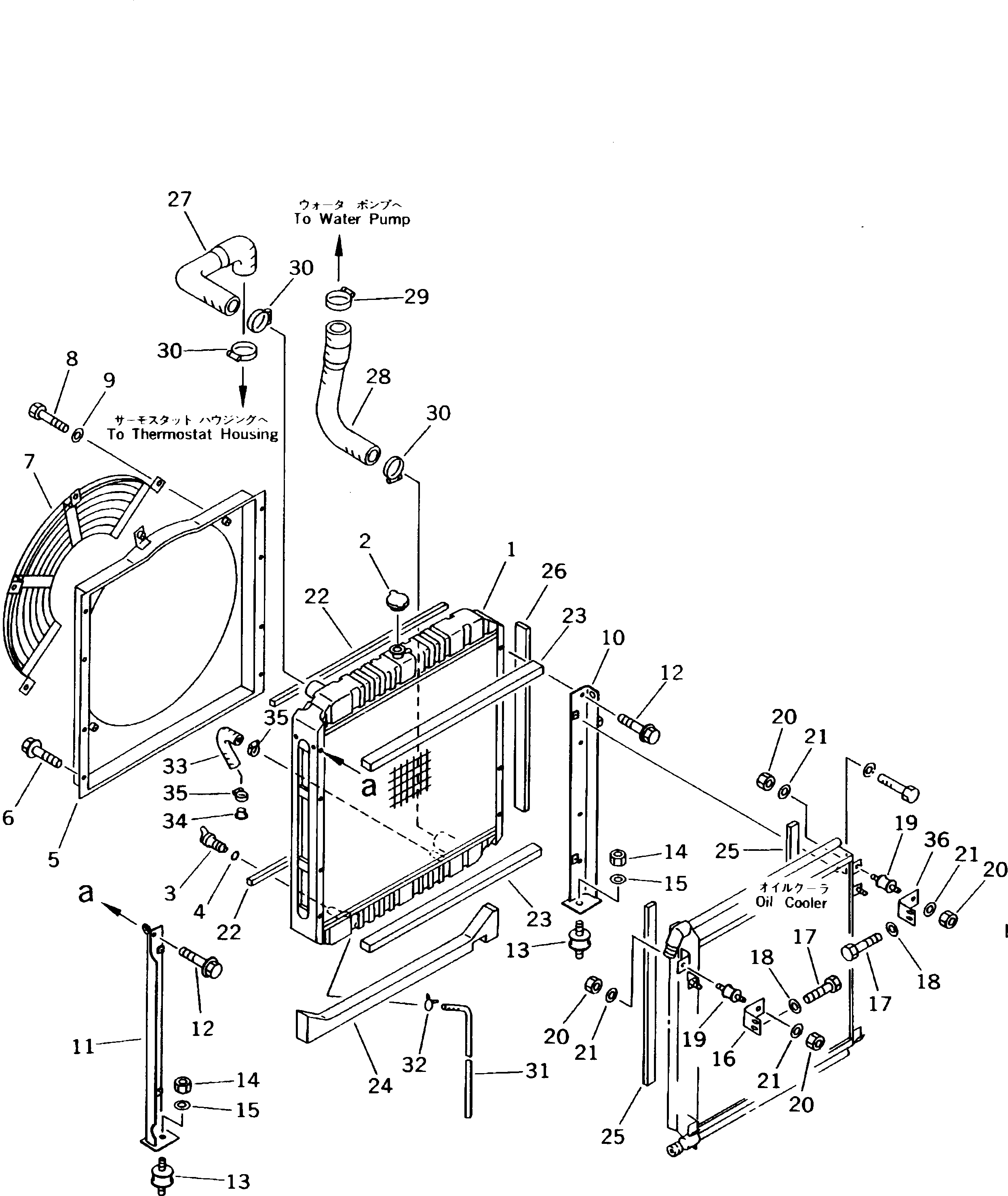 Excavators Komatsu / PC180NLC-5K S/N K20001-UP(pc180nlu) / RADIATOR AND PIPING(#K20001-K20392)(030090 : 1201)