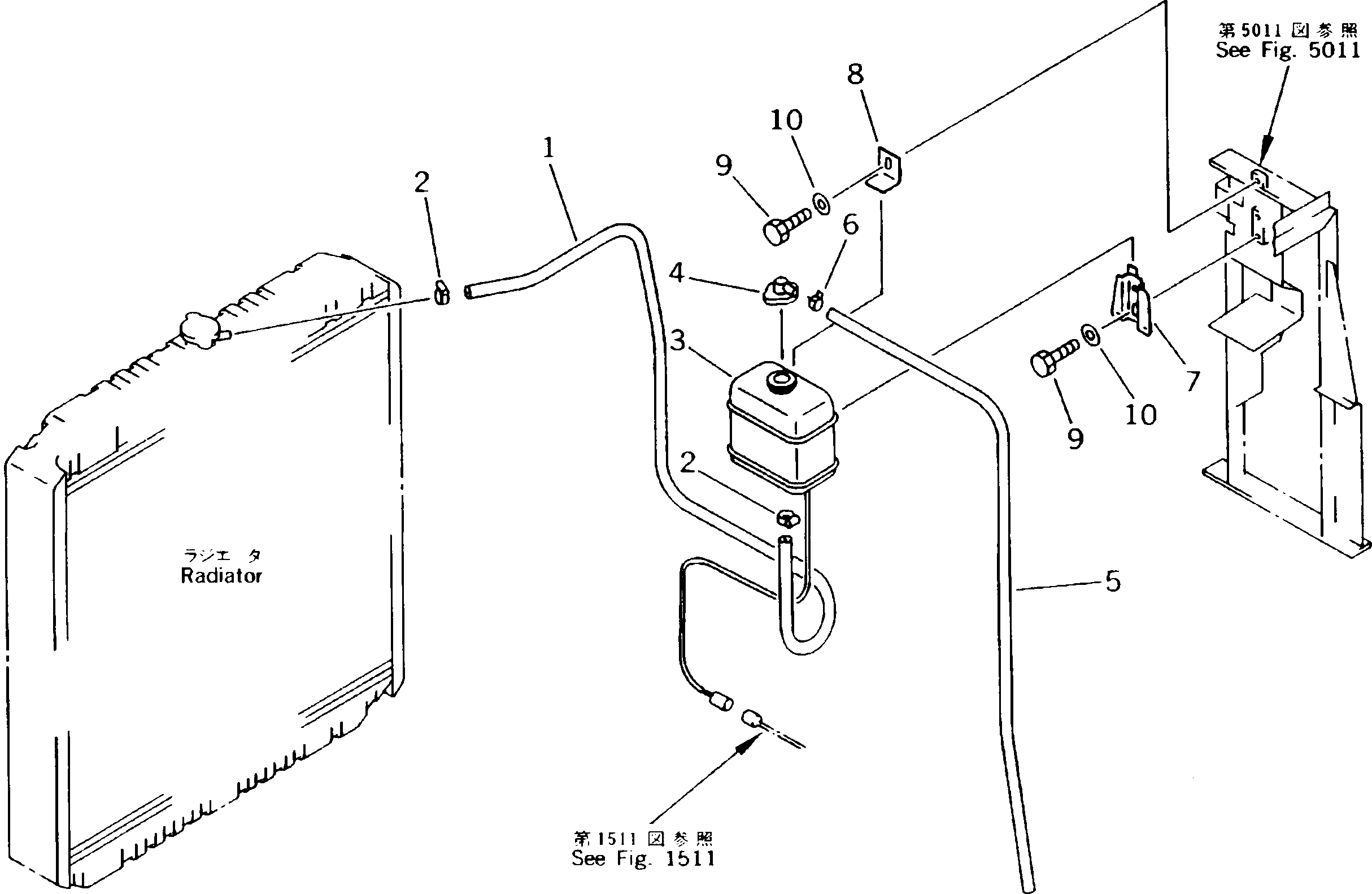 Excavators Komatsu / PC180NLC-5K S/N K20001-UP(pc180nlu) / RESERVE TANK AND PIPING(030120 : 1221)
