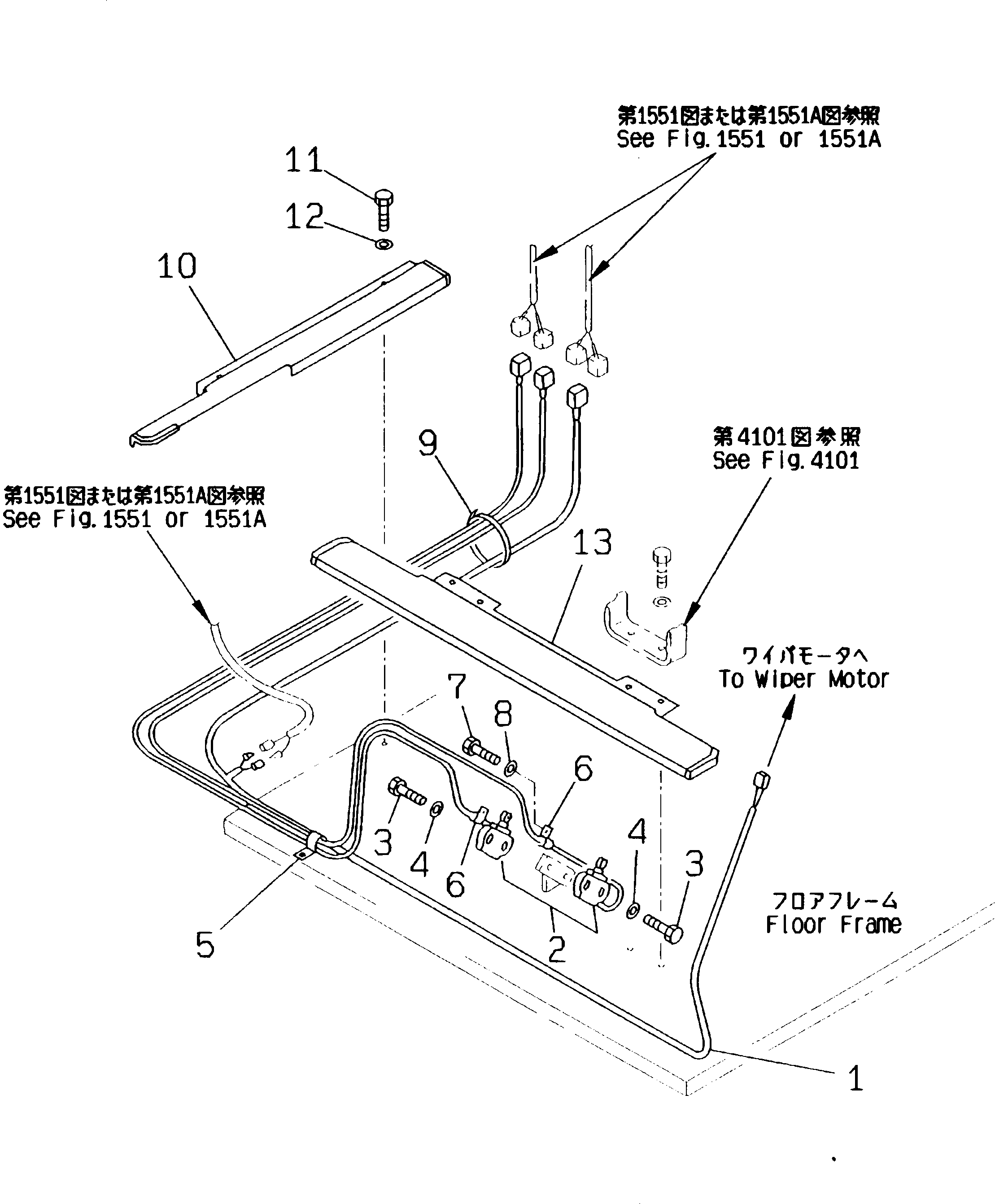 Excavators Komatsu / PC180NLC-5K S/N K20001-UP(pc180nlu) / ELECTRICAL SYSTEM (WIPER AND TRAVEL LIMIT SWITCH LINE)(030380 : 1565)