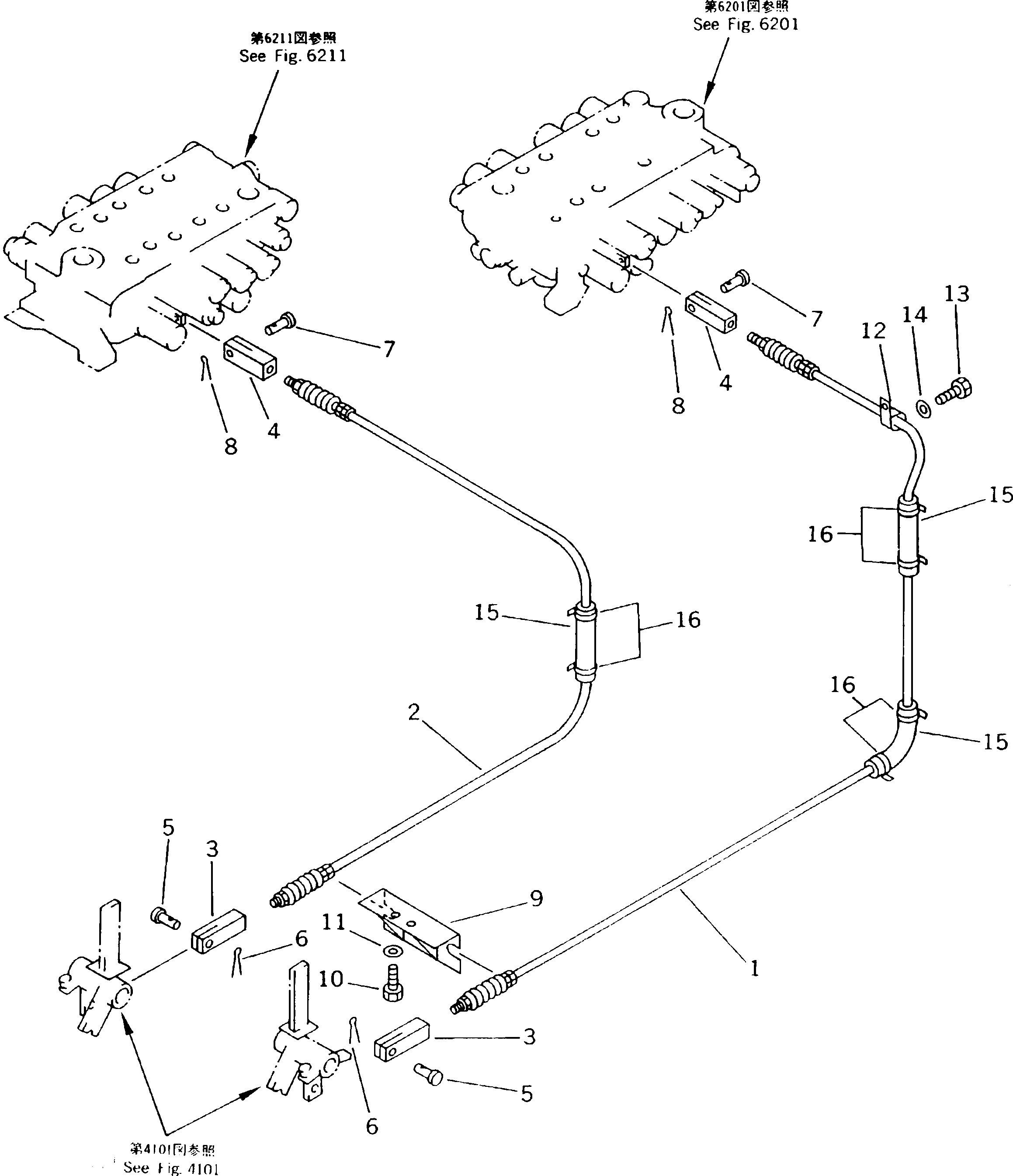 Excavators Komatsu / PC180NLC-5K S/N K20001-UP(pc180nlu) / TRAVEL CONTROL LINKAGE(120030 : 4111)