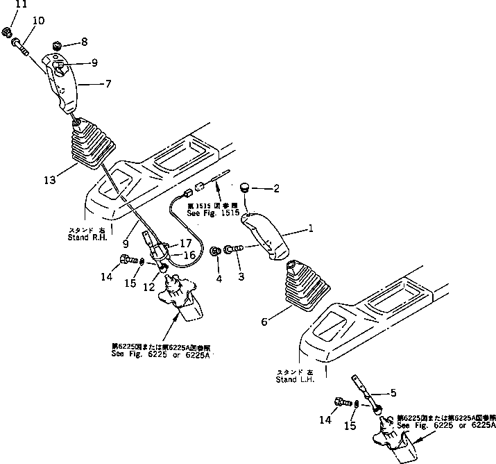Excavators Komatsu / PC180NLC-5K S/N K20001-UP(pc180nlu) / WORK EQUIPMENT CONTROL LEVER(120040 : 4201)