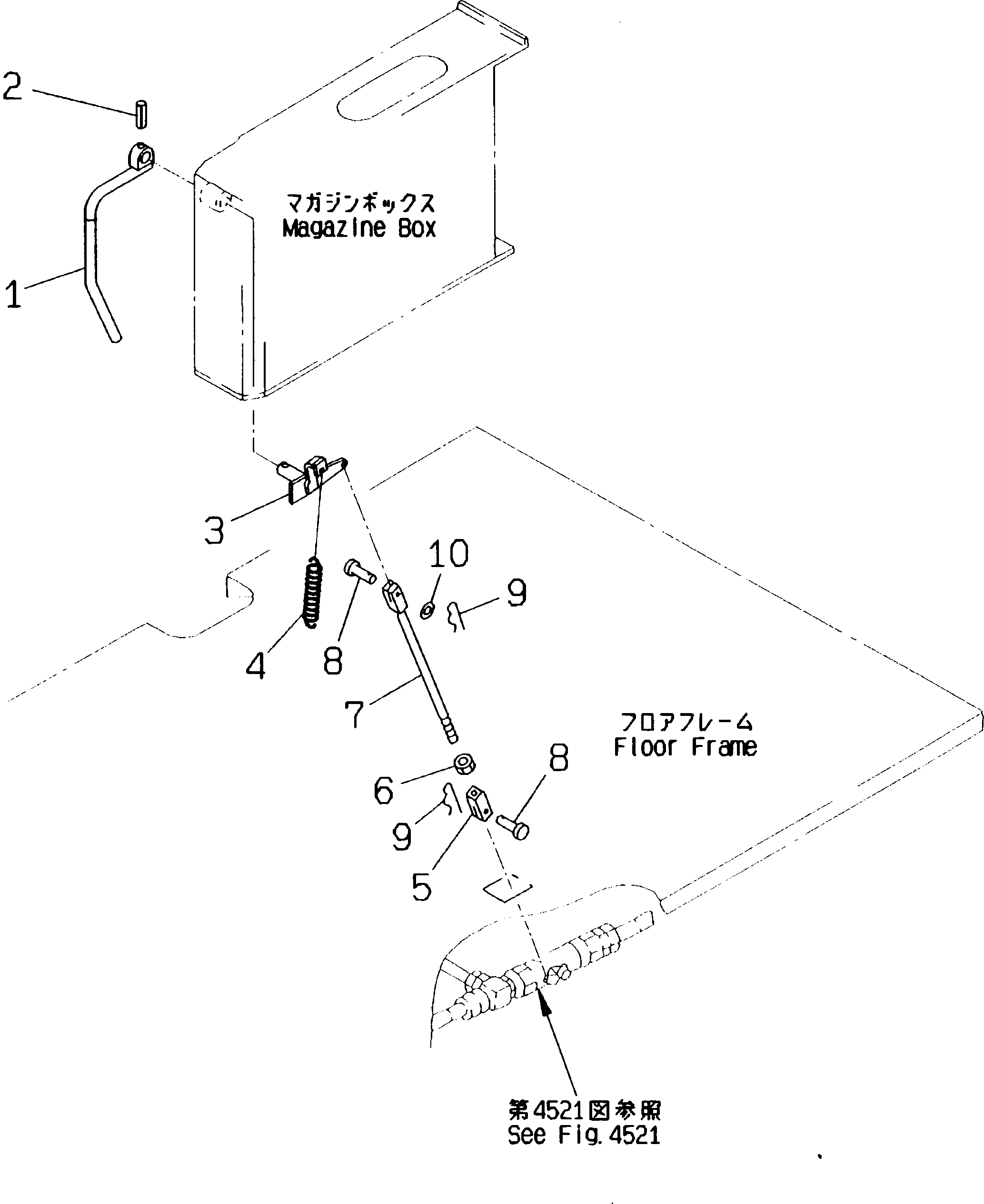 Excavators Komatsu / PC180NLC-5K S/N K20001-UP(pc180nlu) / WORK EQUIPMENT LOCK LEVER(#K20393-)(120080 : 4401A)