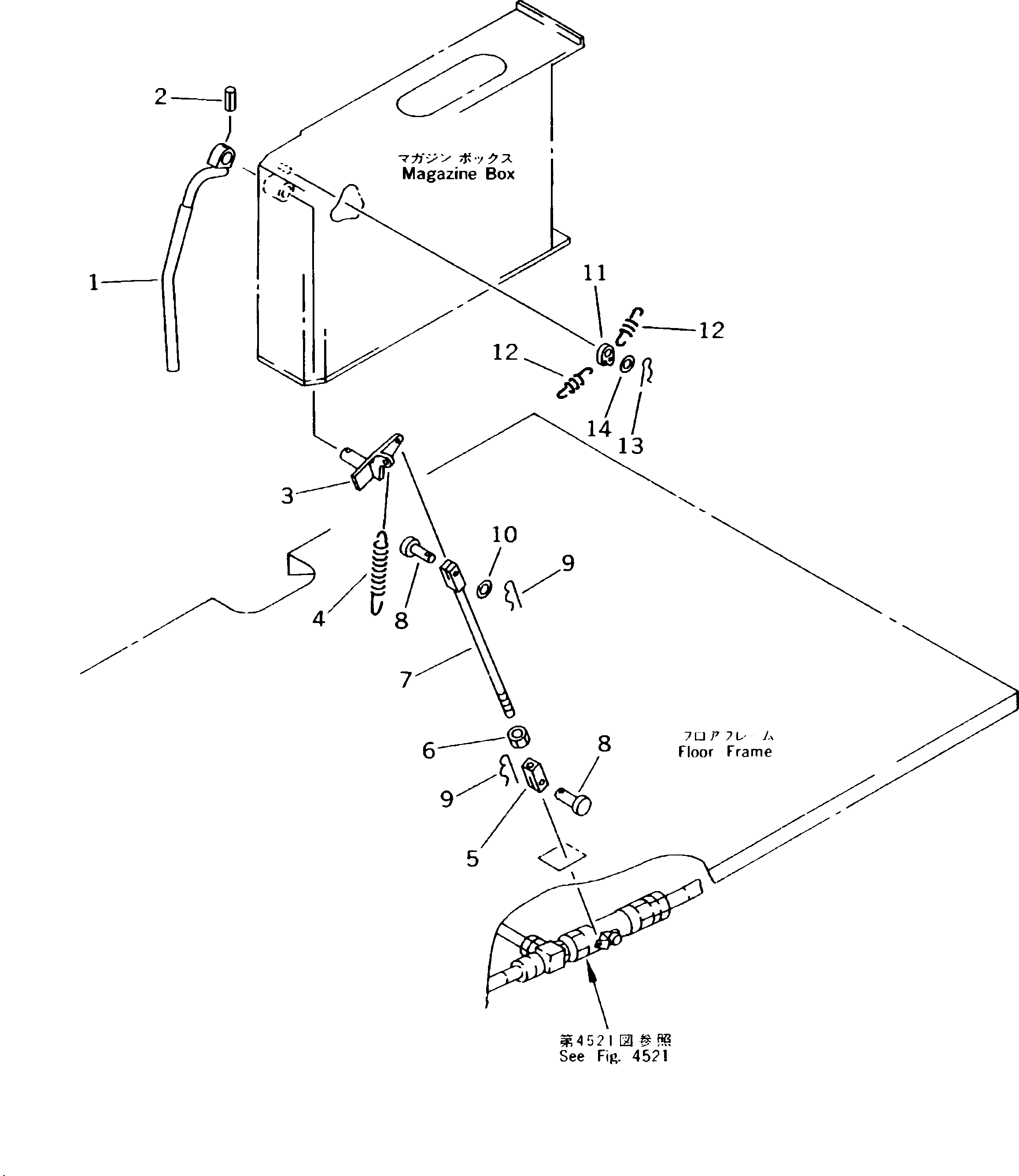 Excavators Komatsu / PC180NLC-5K S/N K20001-UP(pc180nlu) / WORK EQUIPMENT LOCK LEVER (TBG SPEC.)(120090 : 4402)