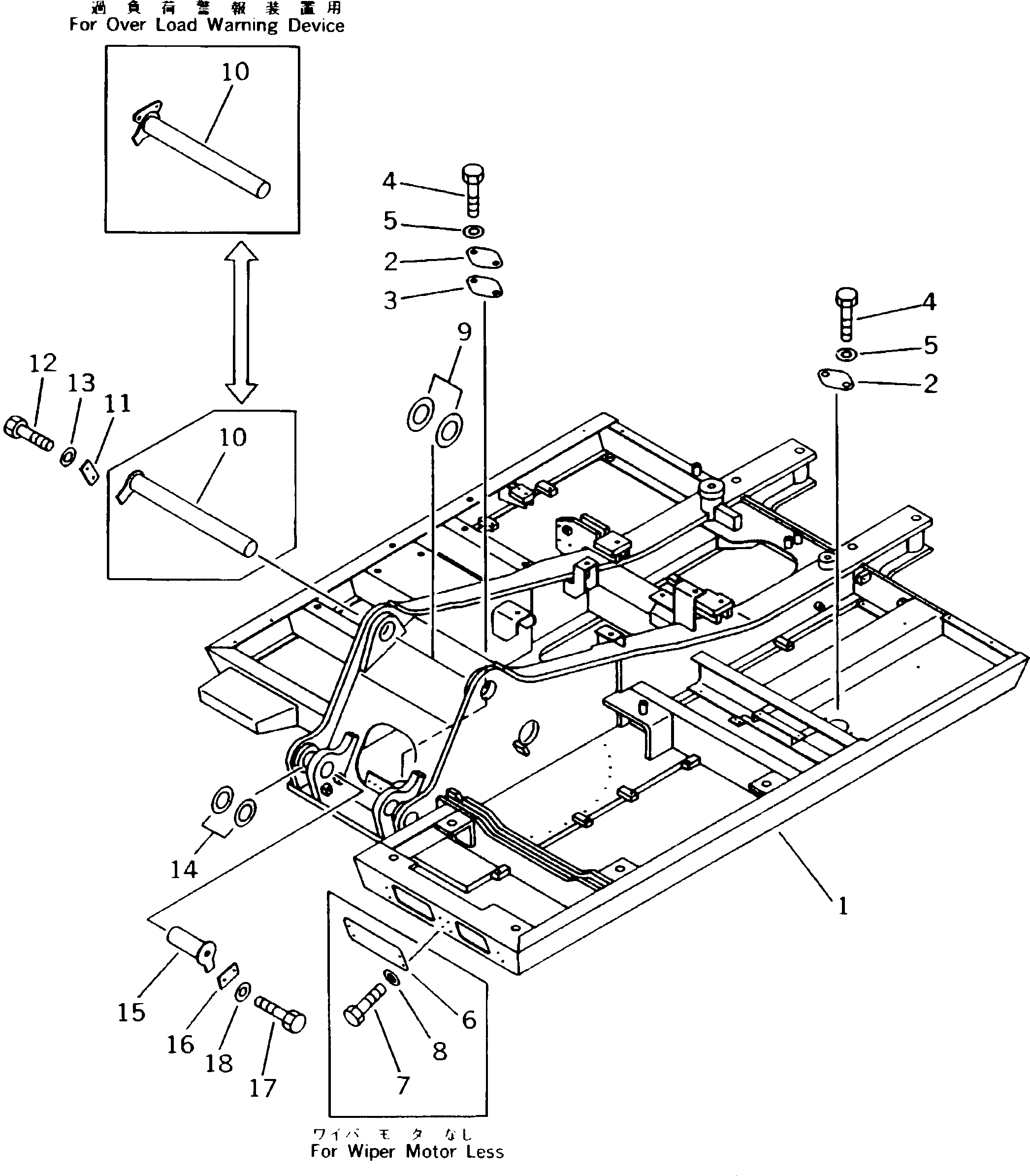 Excavators Komatsu / PC180NLC-5K S/N K20001-UP(pc180nlu) / REVOLVING FRAME (WITH WIPER MOTOR)(120170 : 4602)