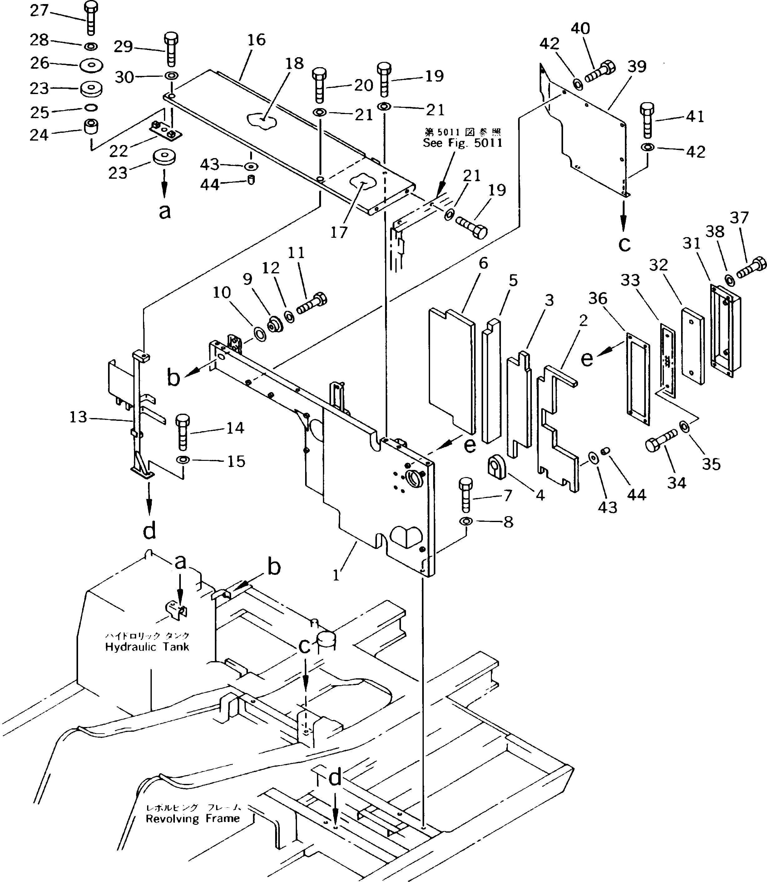 Excavators Komatsu / PC180NLC-5K S/N K20001-UP(pc180nlu) / PARTITION BOARD AND COVER(150050 : 5031)