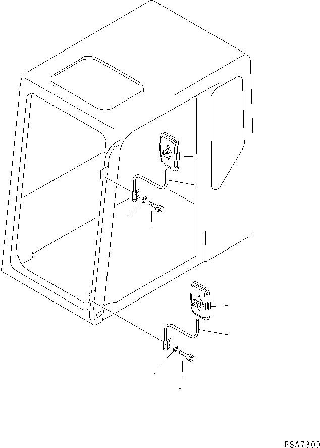 Excavators Komatsu / PC180NLC-5K S/N K20001-UP(pc180nlu) / ADDITIONAL REAR VIEW MIRROR (EC SAFETY REGULATION)(#K20393-)(150350 : 5521A)