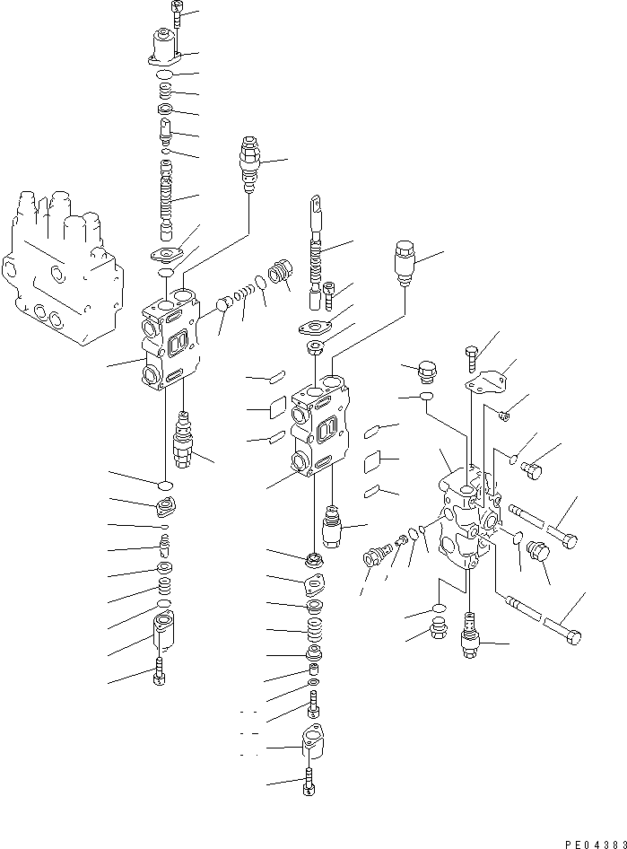 Excavators Komatsu / PC180NLC-5K S/N K20001-UP(pc180nlu) / HYDRAULIC CONTROL VALVE ? L.H. (2/4)(180180 : 6202)