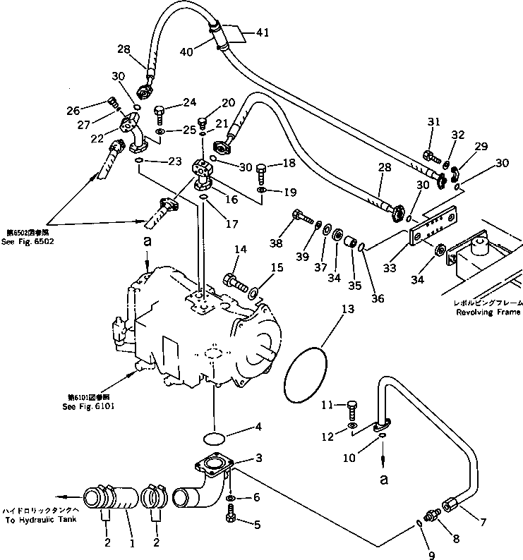 Excavators Komatsu / PC180NLC-5K S/N K20001-UP(pc180nlu) / HYDRAULIC PIPING (SUCTION AND DELIVERY LINE 1/2)(180360 : 6501)
