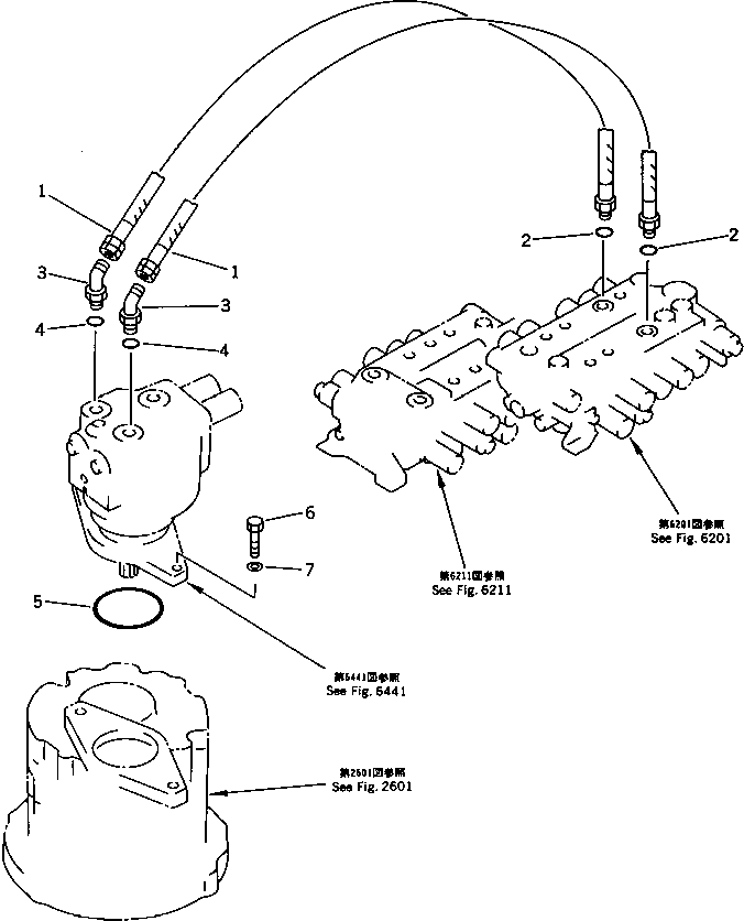Excavators Komatsu / PC180NLC-5K S/N K20001-UP(pc180nlu) / HYDRAULIC PIPING (SWING MOTOR LINE)(180510 : 6611)
