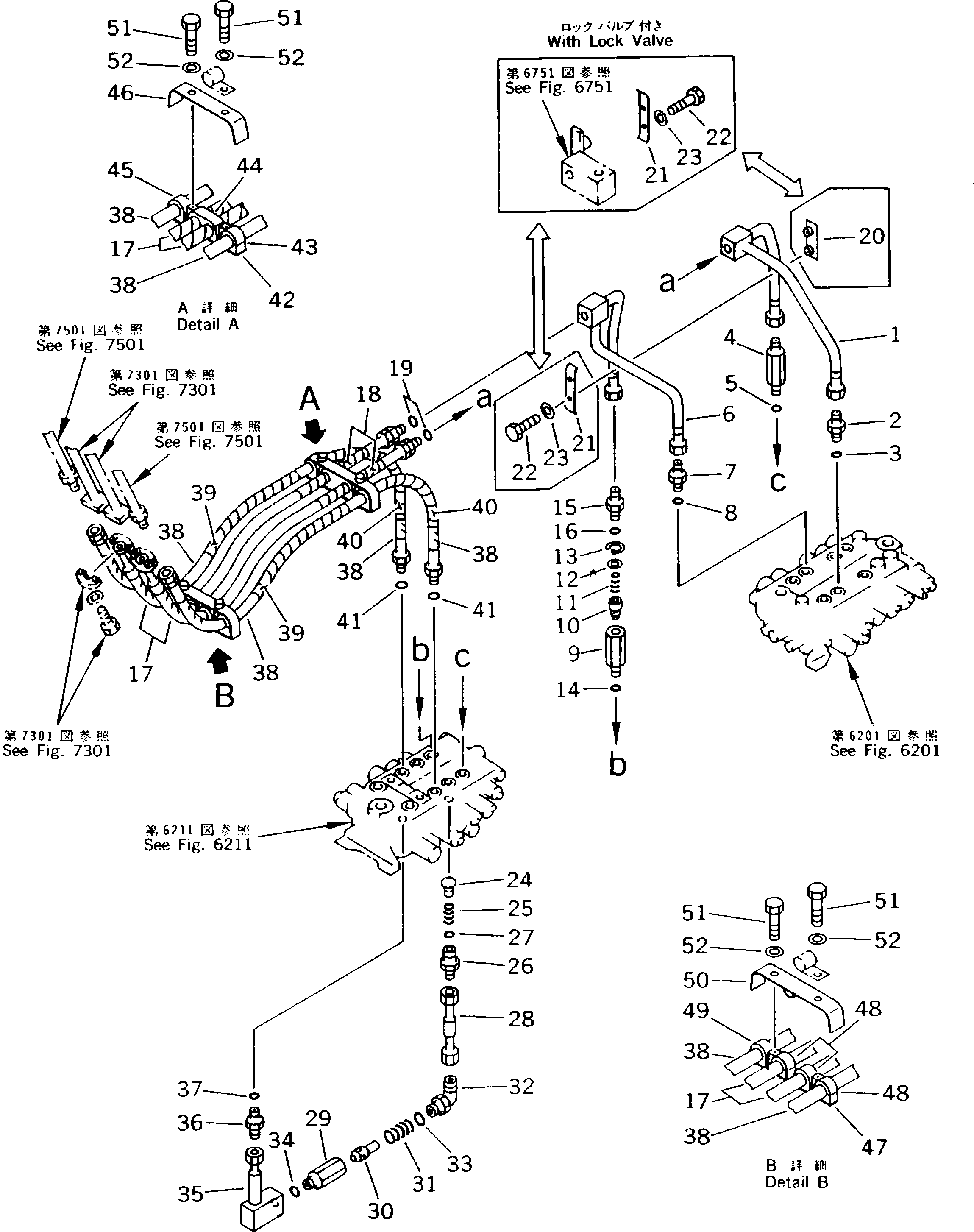 Excavators Komatsu / PC180NLC-5K S/N K20001-UP(pc180nlu) / HYDRAULIC PIPING (ARM AND BUCKET CYLINDER LINE) (FOR ADDITIONAL  PIPING) (CHASSIS SIDE)(180550 : 6712)